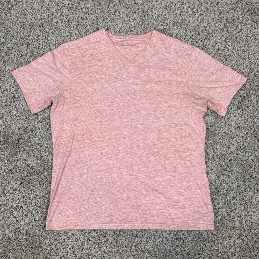 Hawker Rye T Shirt Mens Large V Neck Red Heather Cotton Short Sleeve Basic Tee